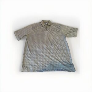 FJ Footjoy Men's Golf Short Sleeve Polo Shirt X-Large‎ Plaid Check Pattern 1914